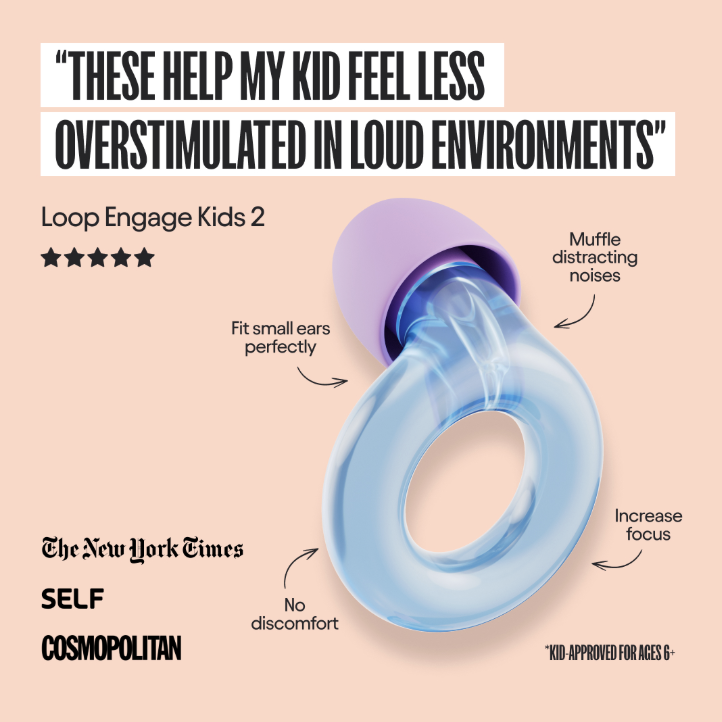 Loop Engage Kids 2 static ad, Mom I love these testimonial with product features